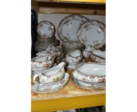 A LATE VICTORIAN FIFTY SIX PIECE F WINKLE &amp; CO DINNER SERVICE, in the Conway pattern, many pieces marked only with the pa