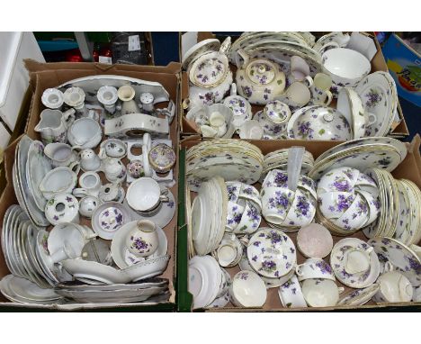 THREE BOXES OF HAMMERSLEY VICTORIAN VIOLETS AND OTHER CERAMIC WARES, to include approximately one hundred and ten pieces of H