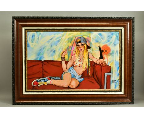 TODD WHITE (AMERICAN 1969) 'MALIBU' an illustrative portrait of a female figure, signed limited edition print without certifi