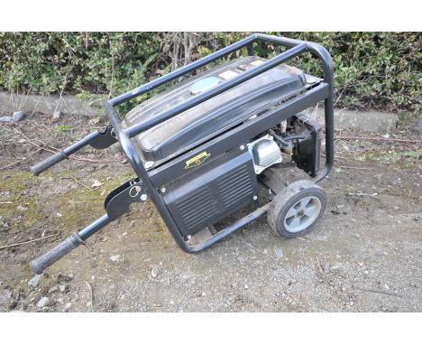 AN UNBRANDED PETROL GENERATOR with a 6.5 Hp engine (engine pulls freely but hasn't started) condition is almost new in appear