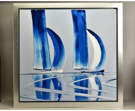 DUNCAN MACGREGOR DMAC (BRITISH 1961) 'OCEANS REACH' a limited edition print of stylised yachts 4/95, signed bottom left with 