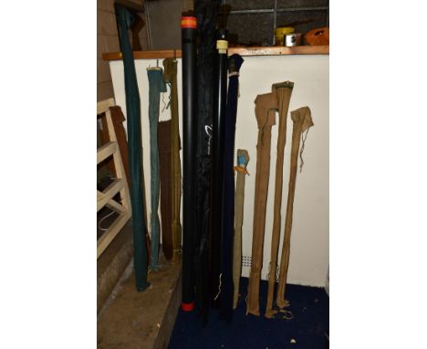 THIRTEEN FISHING RODS MOSTLY VINTAGE FISHING RODS, comprising four salmon rods - David Norwich three piece carbon fibre doubl