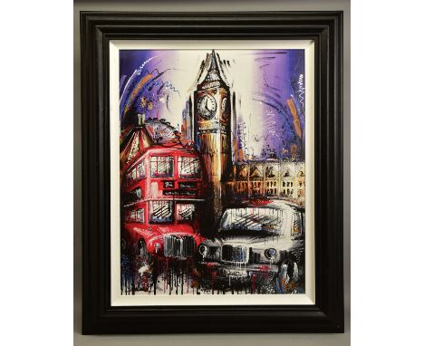 SAMANTHA ELLIS (BRITISH 1992) 'PLAYING FOR TIME' a limited edition print of London icons 41/195, signed bottom left, no certi