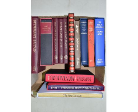 THE FOLIO SOCIETY, thirteen titles and one other comprising The First Colonists, Hakluyt's Voyages to North America, a modern