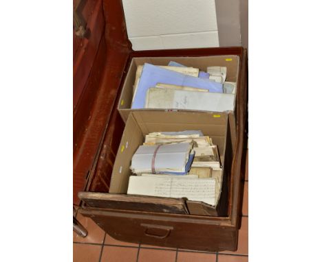 INDENTURES, a large metal trunk containing two boxes of several hundred Indentures, Conveyances, Deeds, Purchasers, Leases, W