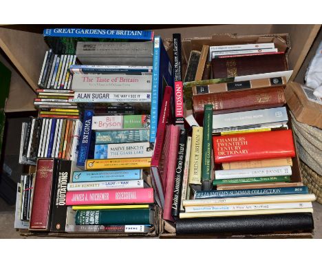 TWO BOXES OF BOOKS AND CDS including cookery interest, gardening interest, novels, etc, Ward Lock &amp; Co Mrs Beeston Househ