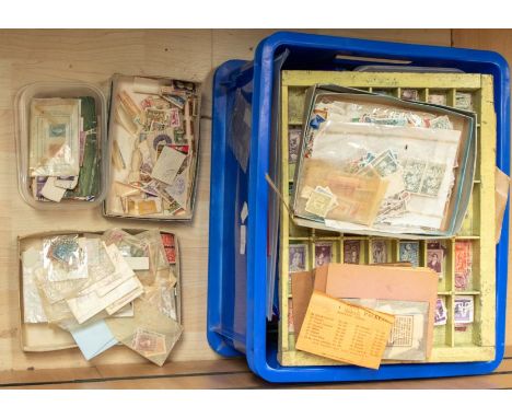 Large world accumulation of albums, tubs, smaller boxes, folders etc.. all within blue container, some better, some with Fran