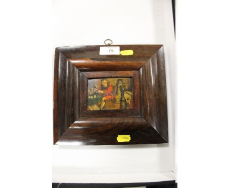 A 19TH CENTURY APOTHECARY PORTRAIT MINIATURE PRINT IN ROSEWOOD FRAME