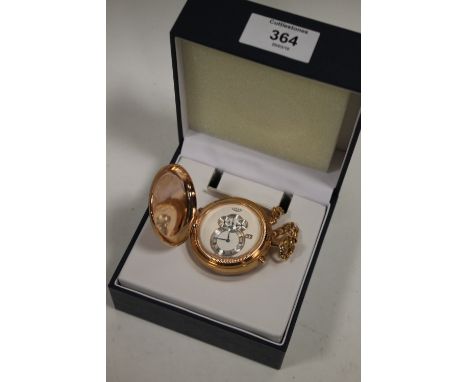A BOXED MODERN ROTARY ROSE GOLD COLOURED POCKET WATCH 
