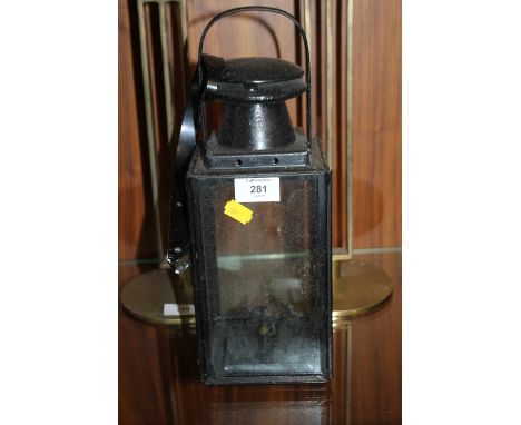 A VINTAGE BLACK PAINTED LANTERN
