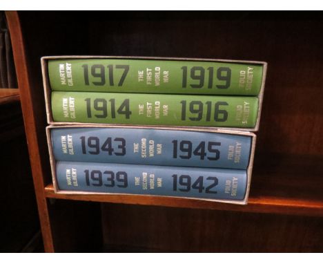 Two pairs of Folio Society volumes in dust covers, First and Second World War