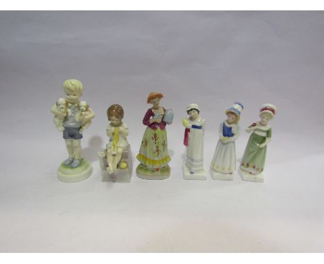 Two Royal Worcester figurines to including "Saturdays Child Works hard for a Living" and "Mondays Child is Fair of Face", thr