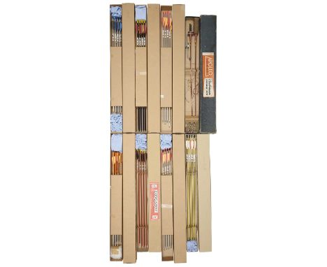 AN APOLLO SWIFT BOW AND SEVEN BOXED SETS OF CONTEMPORARY ARROWS the bow of steel, with collapsible design comprising two limb