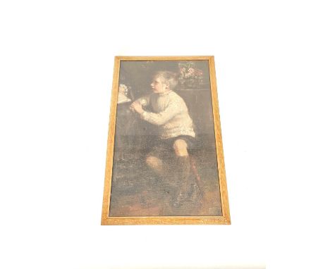Artist Unknown, C.1920's. Full length portrait of a young boy. Oil on canvas board. 45cm x 27cm.Condition report::Doesn't app