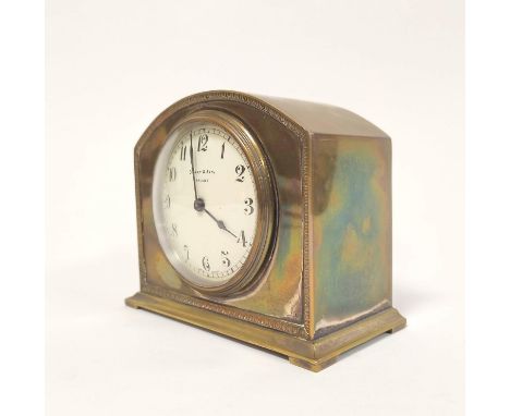 Early 20th century brass mantel clock by Buren, to the dial Grant & Son, Carlisle, 13cm high, 15.5cm wide.Condition report:Go