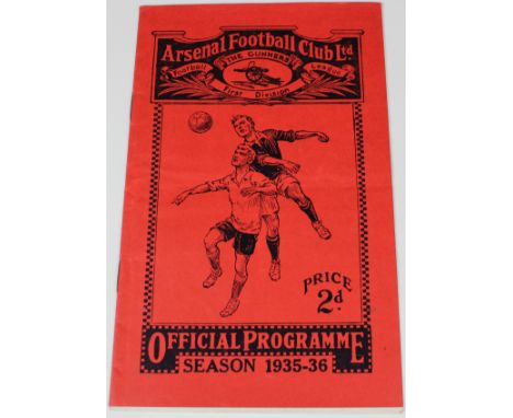 Arsenal v Aston Villa F/L Div 1, 18th April 1936 programme