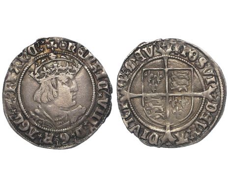 Henry VIII silver groat, Second Coinage, 1526-1544, Laker Bust D, Roman nose, fluffy hair, mm. rose, Spink 2337E, Ex. Seaby's