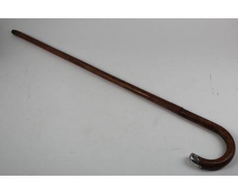 Sword stick a Victorian Gentleman's sword stick, silver hallmarked, feint stamps to blade, GC