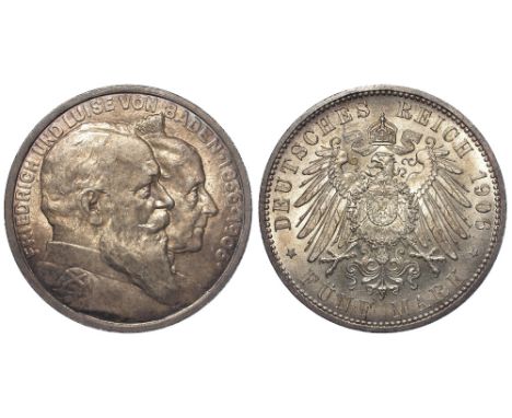 Germany, Baden 5 Marks 1906 GEF/Unc