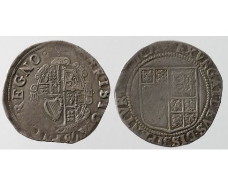 James I silver shilling, First Coinage 1603-1604, Second Bust, mm. Lis, Spink 2646, light graffiti obverse, Fair/NF together 