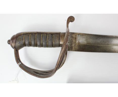 Sword - scarce Indian cavalry sword in its leather covered scabbard with various ordnance markings and dated 1915 