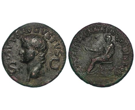 Divus Augustus brass dupondius, struck by Caligula, Rome Mint 37-41 A.D., Sear 1811, nice portrait, VF/GF