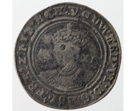 Edward VI Fine Silver Issue shilling, mm. Y, Spink 2482, with old ticket, two very small punch marks in first and second quar