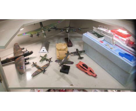 Airfix and other model vehicles: to include a tank; a Dinky Toys Pink Panther; and a Schucco battery powered launch&nbsp; 