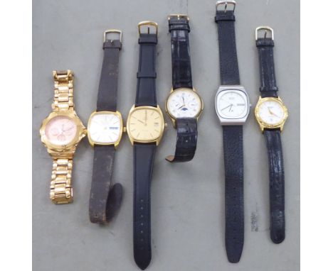 Seven modern wristwatches: to include a Rotary; an Omega; and a Seiko Quartz&nbsp; 