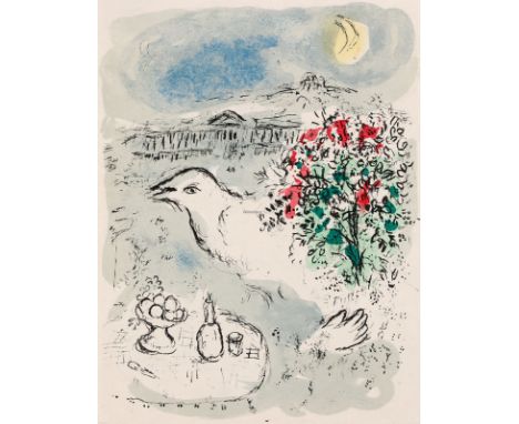 MARC CHAGALL   Witebsk 1887 - 1985 Vence: Menu pour la Présidence de la République. Farblithographie auf der rechten Vorderse