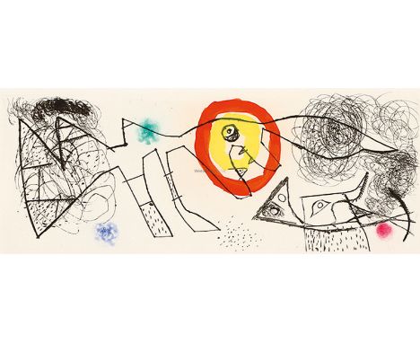 JOAN MIRO   Montroig 1893 - 1983 Mallorca: Composition III. Kaltnadelradierung mit Farbaquatinta zu Erik Satie, „Poèmes et Ch