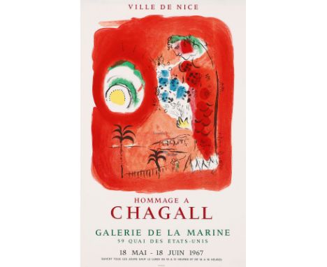 MARC CHAGALL   Witebsk 1887 - 1985 Vence: Sirène rouge - Baie de Nice. Ausstellungsplakat der Galerie de la Marine bzw. der G