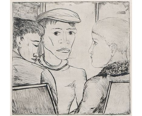 ERICH HECKEL   Döbeln/Sachsen 1883 - 1970 Radolfzell: „Belgische Knaben“. Kaltnadelradierung 1924. Dube R 156. II.  Ebner/Gab