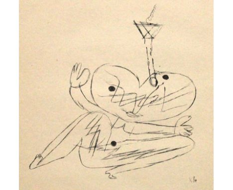 PAUL KLEE   Münchenbuchsee bei Bern 1879 - 1940 Muralto-Locarno: Ausloeschendes Licht. Lithographie 1919. Kornfeld 75, b. - M