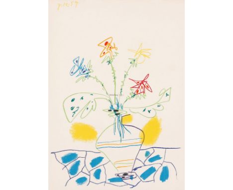 PABLO PICASSO   Malaga 1881 - 1973 Mougins: Vase de Fleurs. Farblithographie 1957. Bloch 841. Mourlot 305. Rau 659. - Abdruck