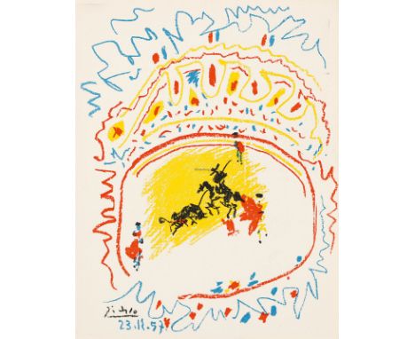 PABLO PICASSO   Malaga 1881 - 1973 Mougins: La petite Corrida. Farblithographie 1957. Bloch 839. Mourlot 302. - Mit dem Namen