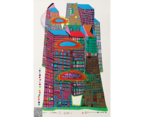 FRIEDENSREICH HUNDERTWASSER, eigentl. STOWASSER   Wien 1928 - 2000 auf einer Schiffsreise: Good Morning City. Farbsérigraphie