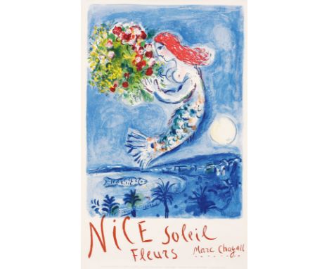 MARC CHAGALL   Witebsk 1887 - 1985 Vence: La Baie des Anges. Werbeplakat für die Stadt Nizza, herausgegeben im Auftrag des Fr
