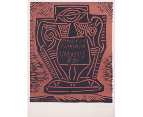 PABLO PICASSO   Malaga 1881 - 1973 Mougins: Affiche Exposition Céramique Vallauris 1959. Plakat für die Association des Potie