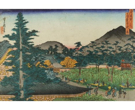 Hasegawa Sadanobu (Japanese 1809-1879): 'Autumn Scene at K�dai-ji Temple', woodblock print from the 'Famous Places in the Cap