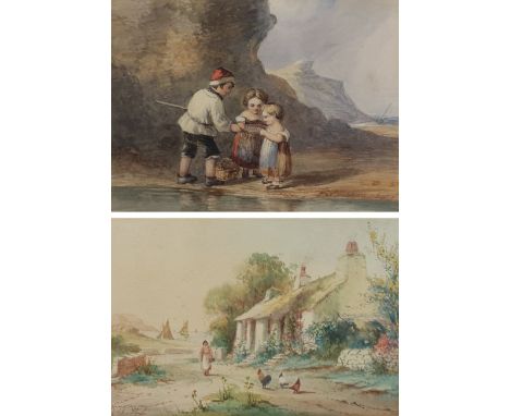 David Gould (British 1871-1952): Forest above a Lake, watercolour signed 32cm x 45cm; R Macauley (British late 19th century):