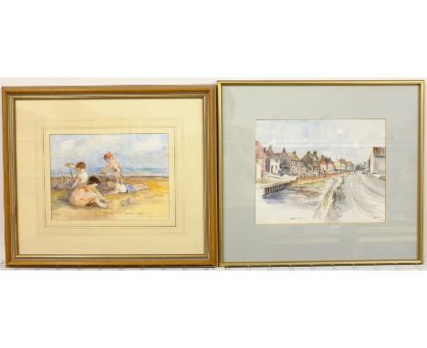J R Burton (British 20th century): 'Beckside Beverley', watercolour signed titled and dated 1987; G H Robson: Staithes Beck, 