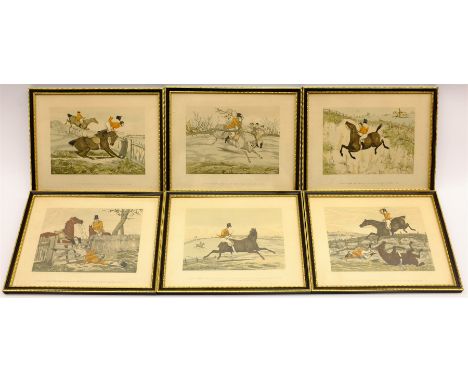 After Henry Thomas Alken (British 1785-1851): Set six hand-coloured engravings from 'Ideas, Accidental and Incidental To Hunt