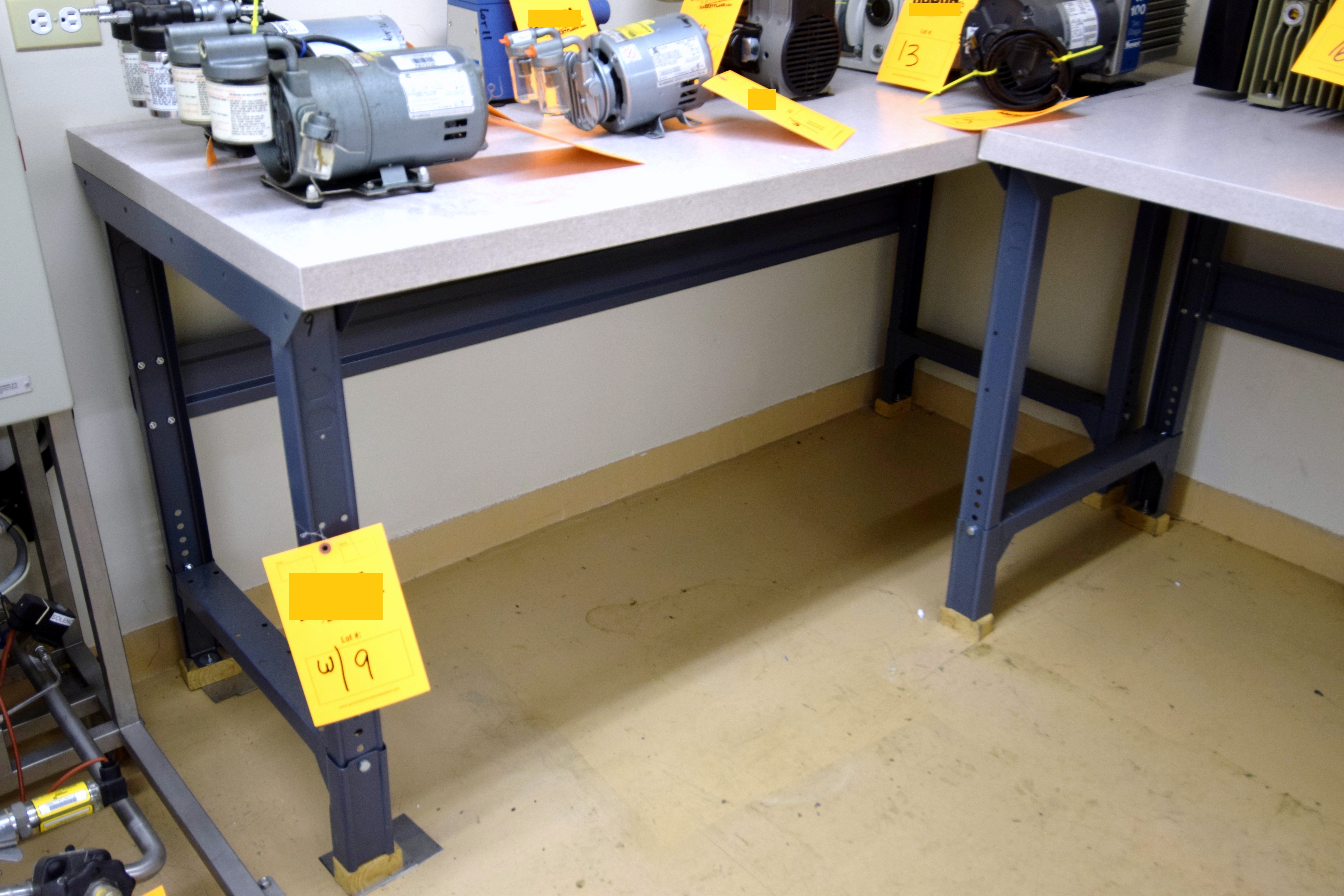 Lot of (2) Formica top work table, approximate 72" long x 30" deep