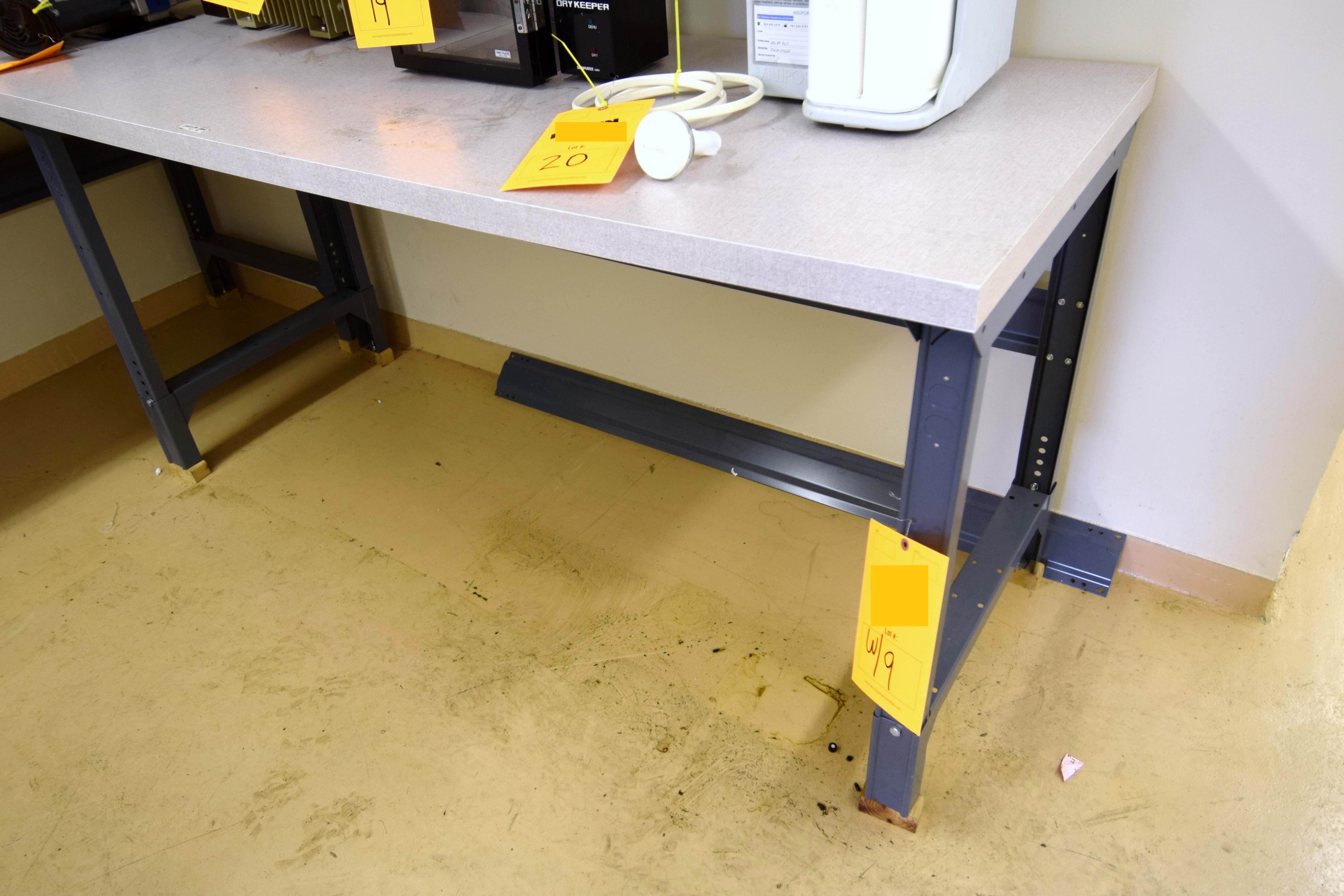 Lot of (2) Formica top work table, approximate 72" long x 30" deep