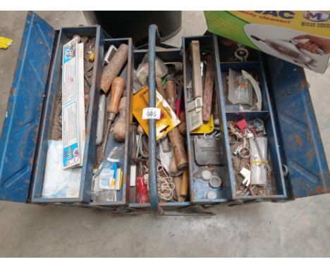 A cantilever metal tool box with contents, a Super vac and a dehumidifier.