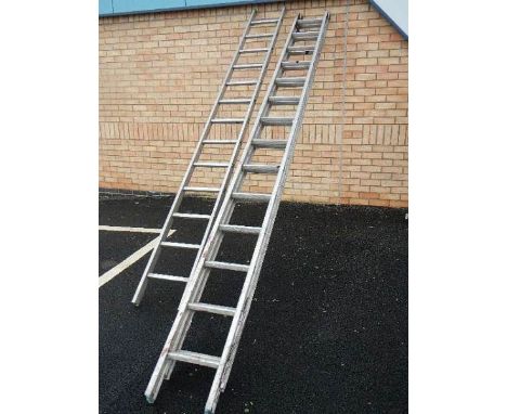 An Abru 4 meter 2 part extending ladder and one other.