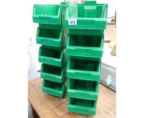 10 stacking tool boxes. ****Condition report**** Width 18cm x height 15cm x depth 30cm
