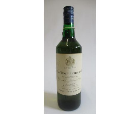 One bottle The "Royal Household" scotch whisky, James Buchanan & Co. Ltd., 70ø proofCondition good