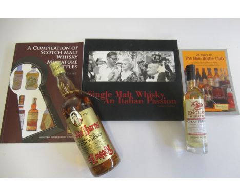 Whisky and related books, comprising one bottle Robbie Burns famed old scotch whisky, one 20cl The English Whisky co. Chapter